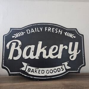 Distressed metal bakery wall sign